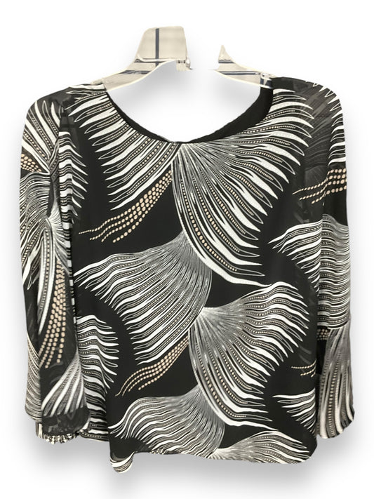 Top Short Sleeve By Jm Collections In Black & White, Size: M