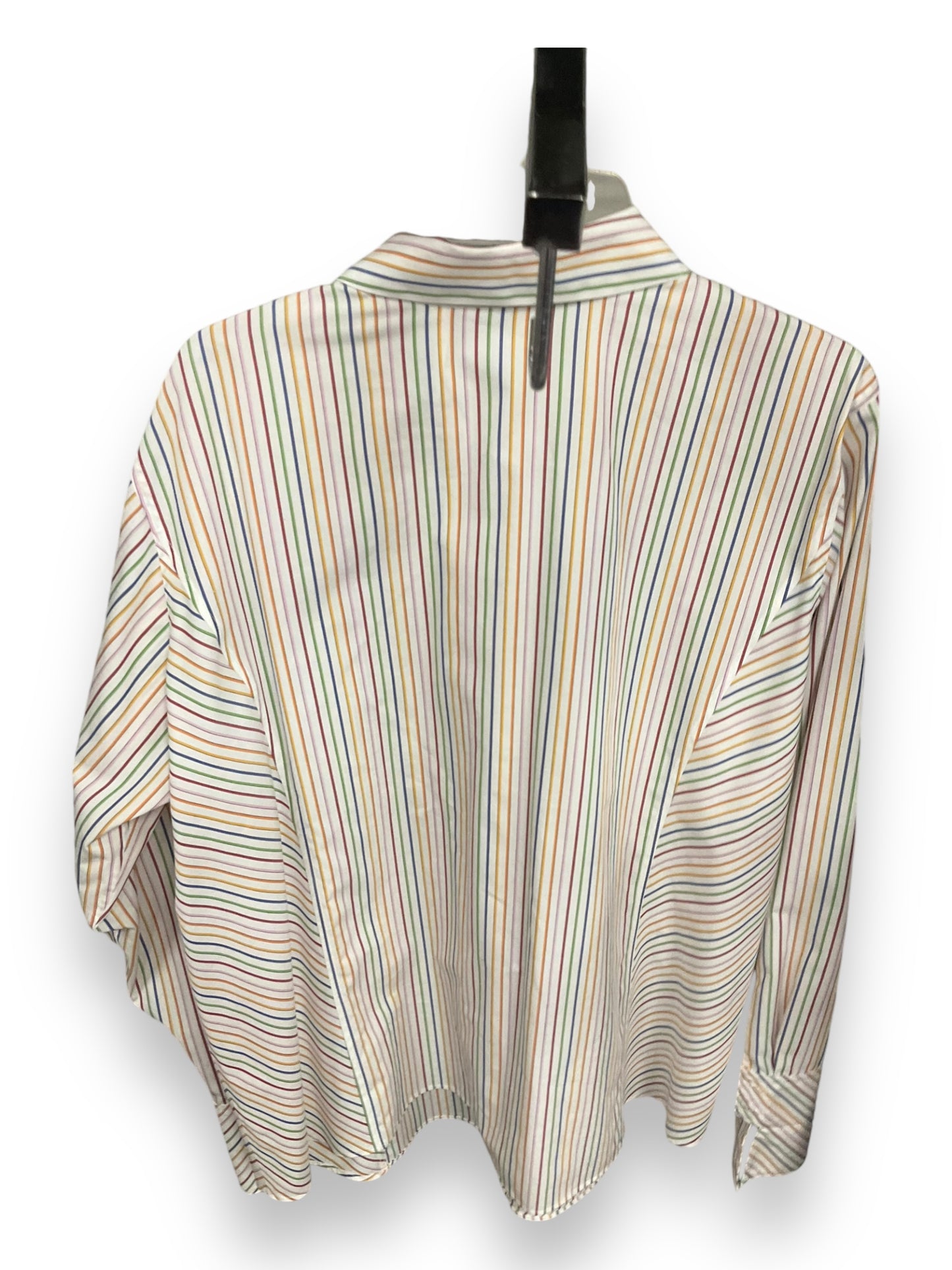 Blouse Long Sleeve By Liz Claiborne In Rainbow Print, Size: Xl