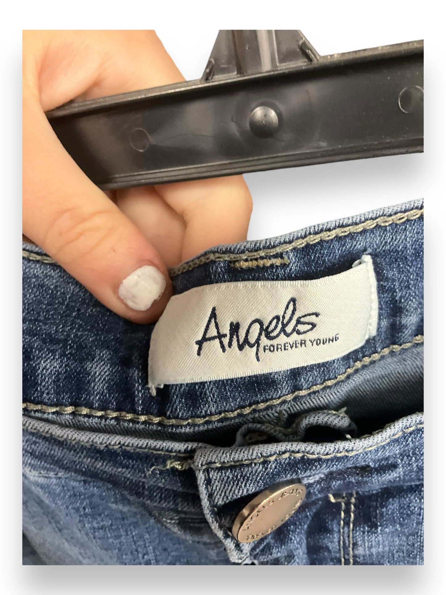 Jeans Cropped By Angels In Blue Denim, Size: 16