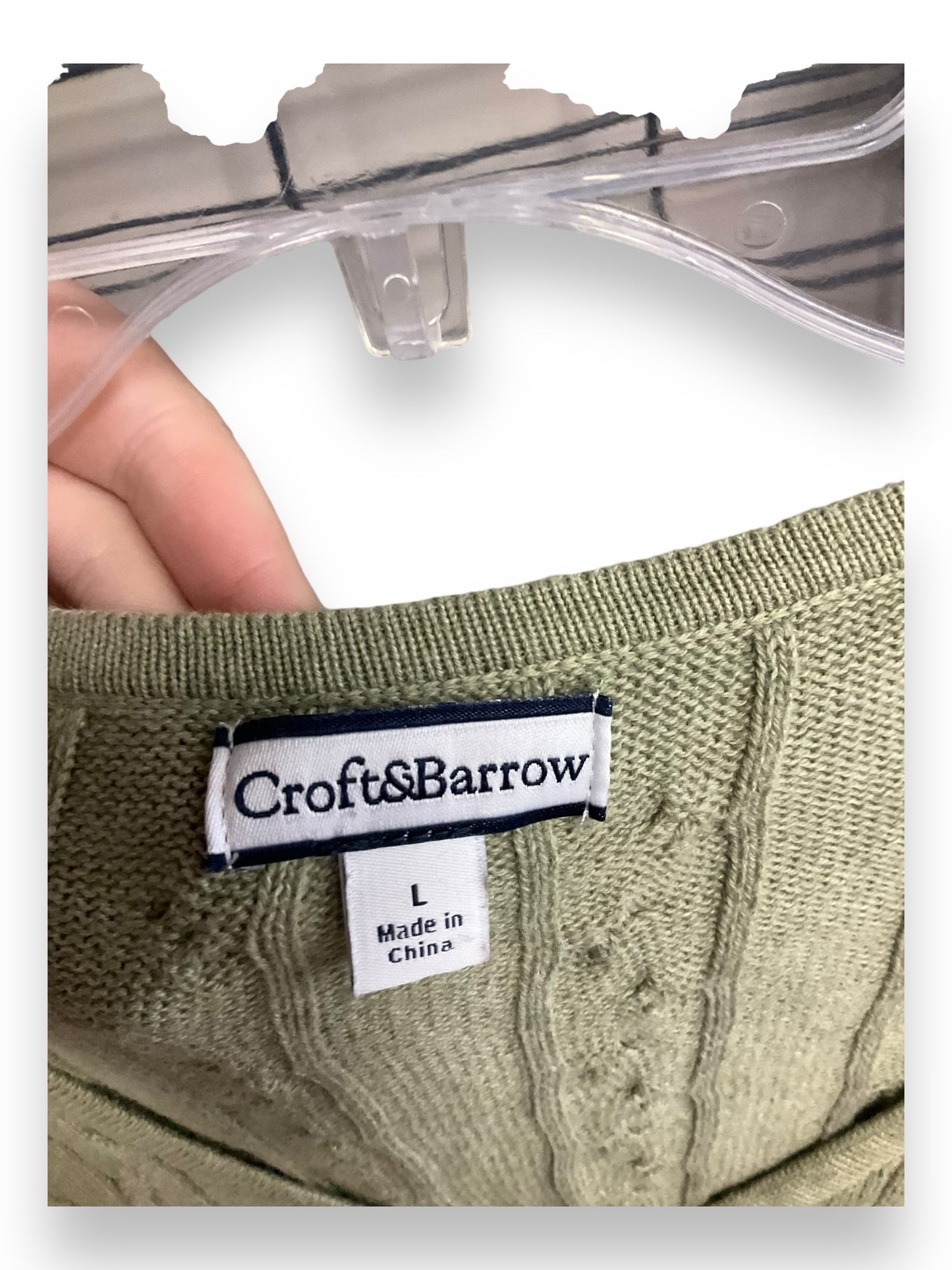 Cardigan By Croft And Barrow In Green, Size: L