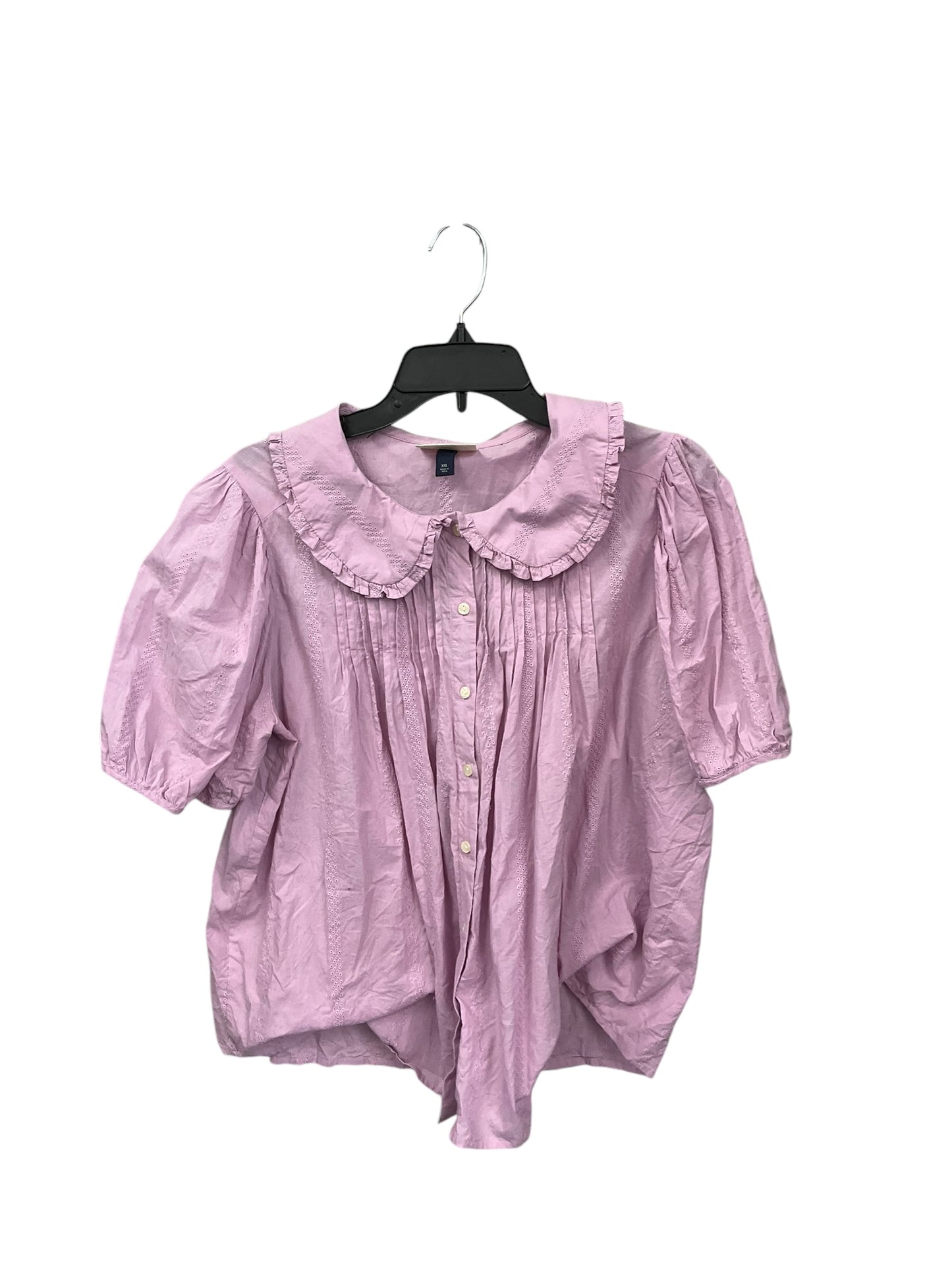 Blouse Short Sleeve By Universal Thread In Purple, Size: Xxl