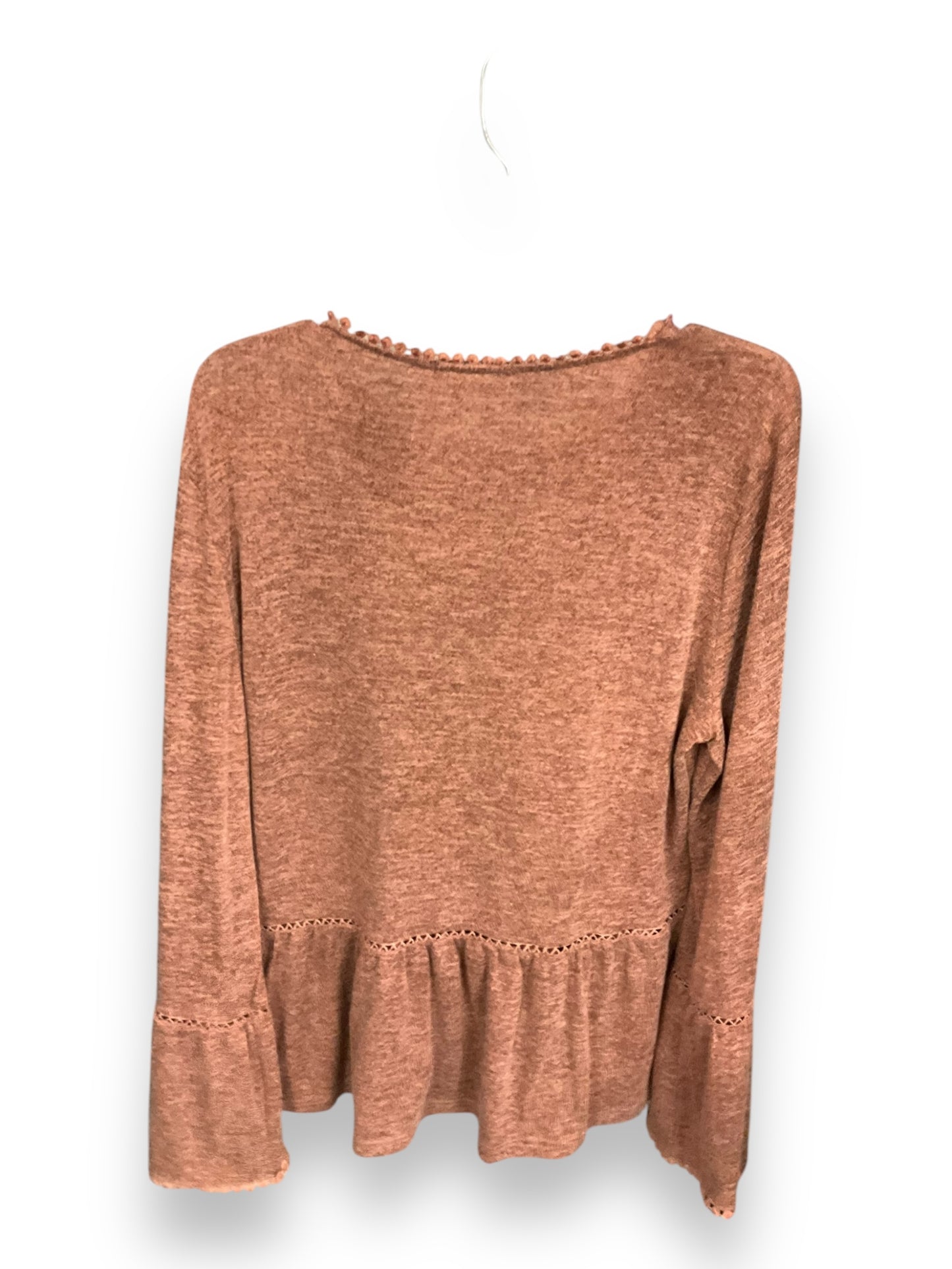 Top Long Sleeve By Annabelle In Orange, Size: Xl