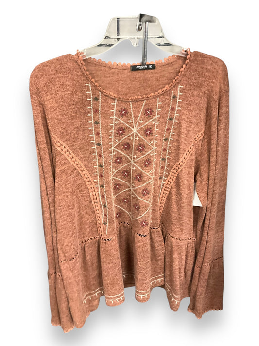 Top Long Sleeve By Annabelle In Orange, Size: Xl