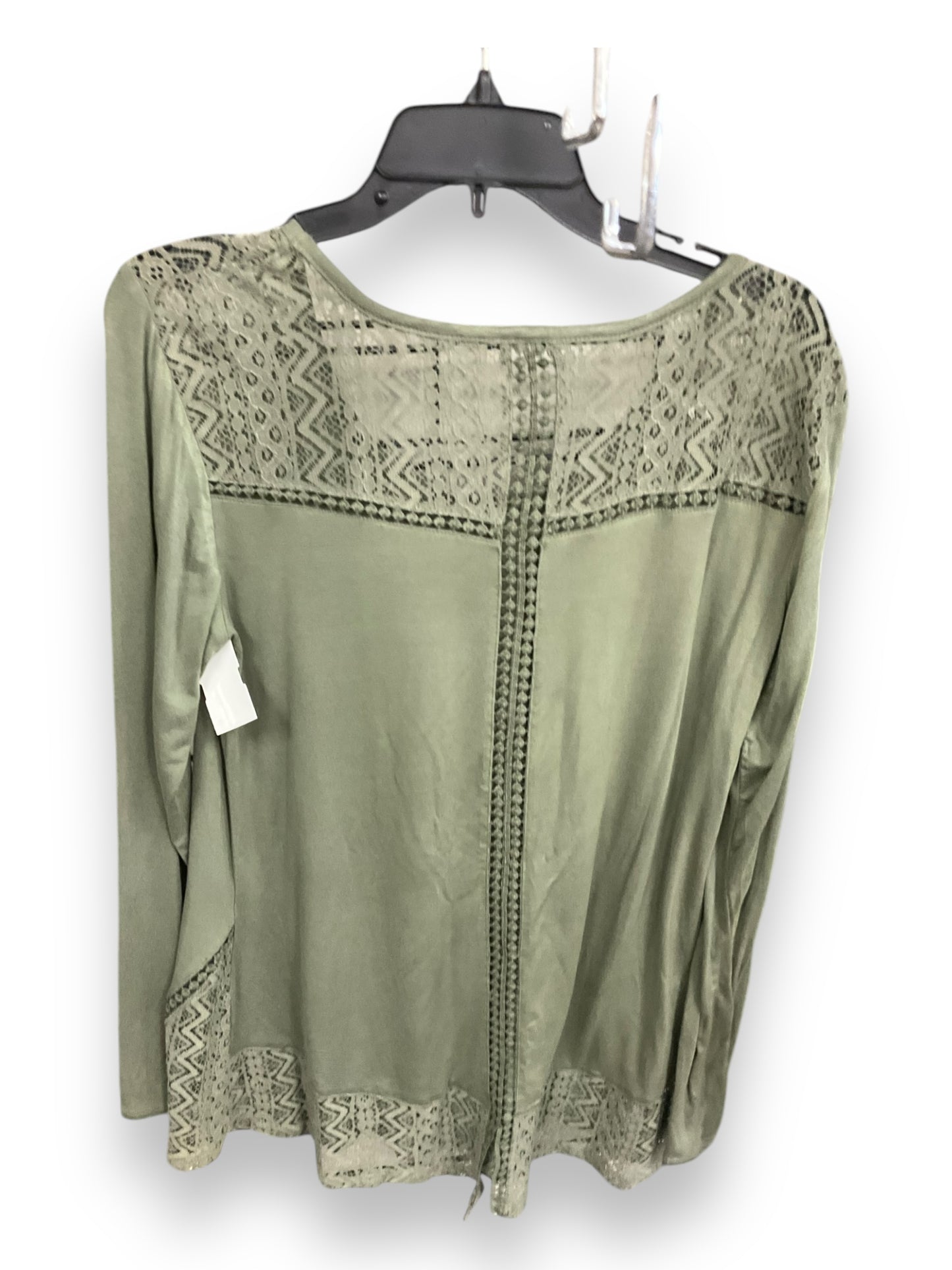 Top Long Sleeve Basic By Tru Self In Green, Size: M