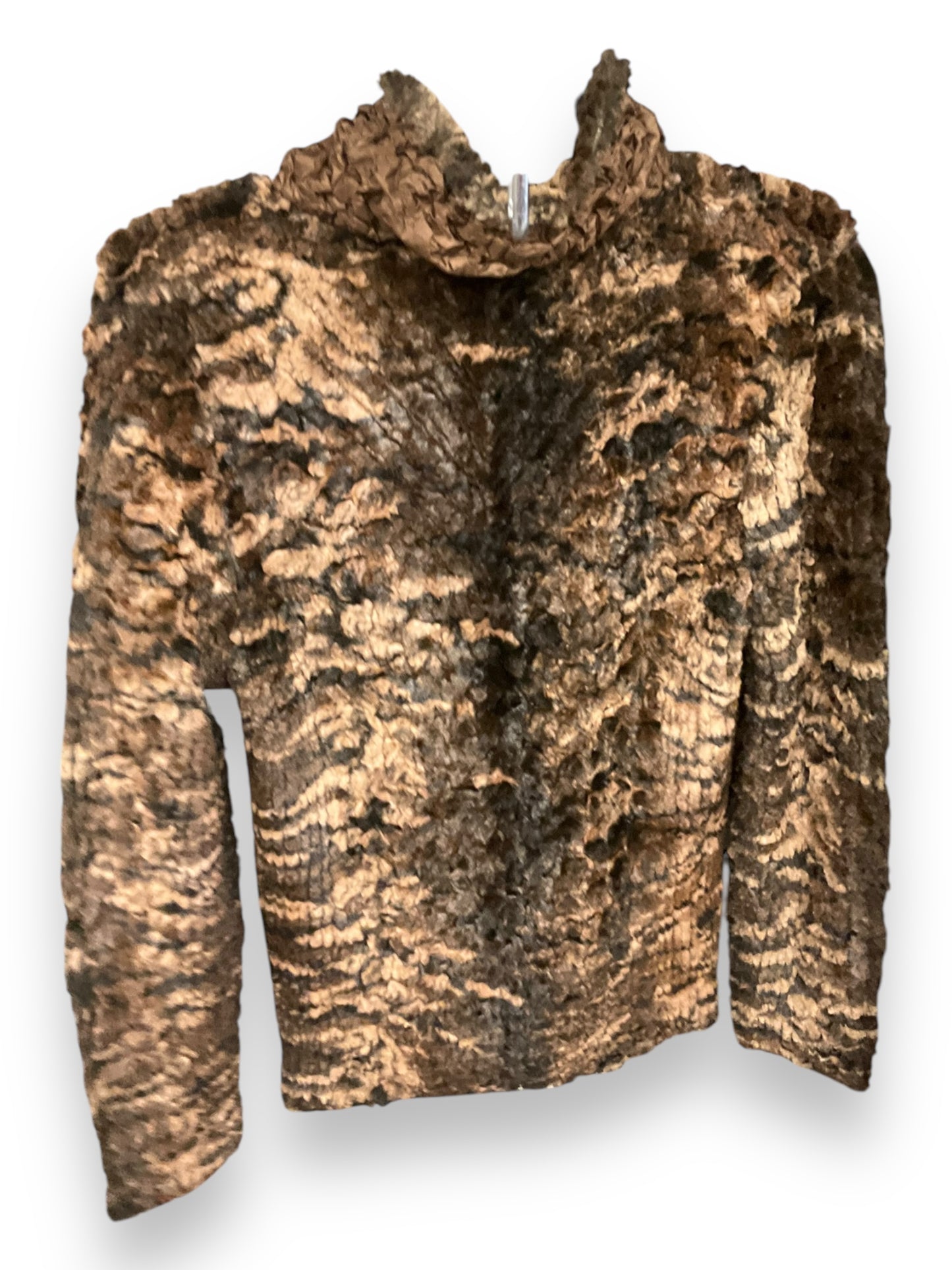 Jacket Faux Fur & Sherpa By Clothes Mentor In Animal Print, Size: M