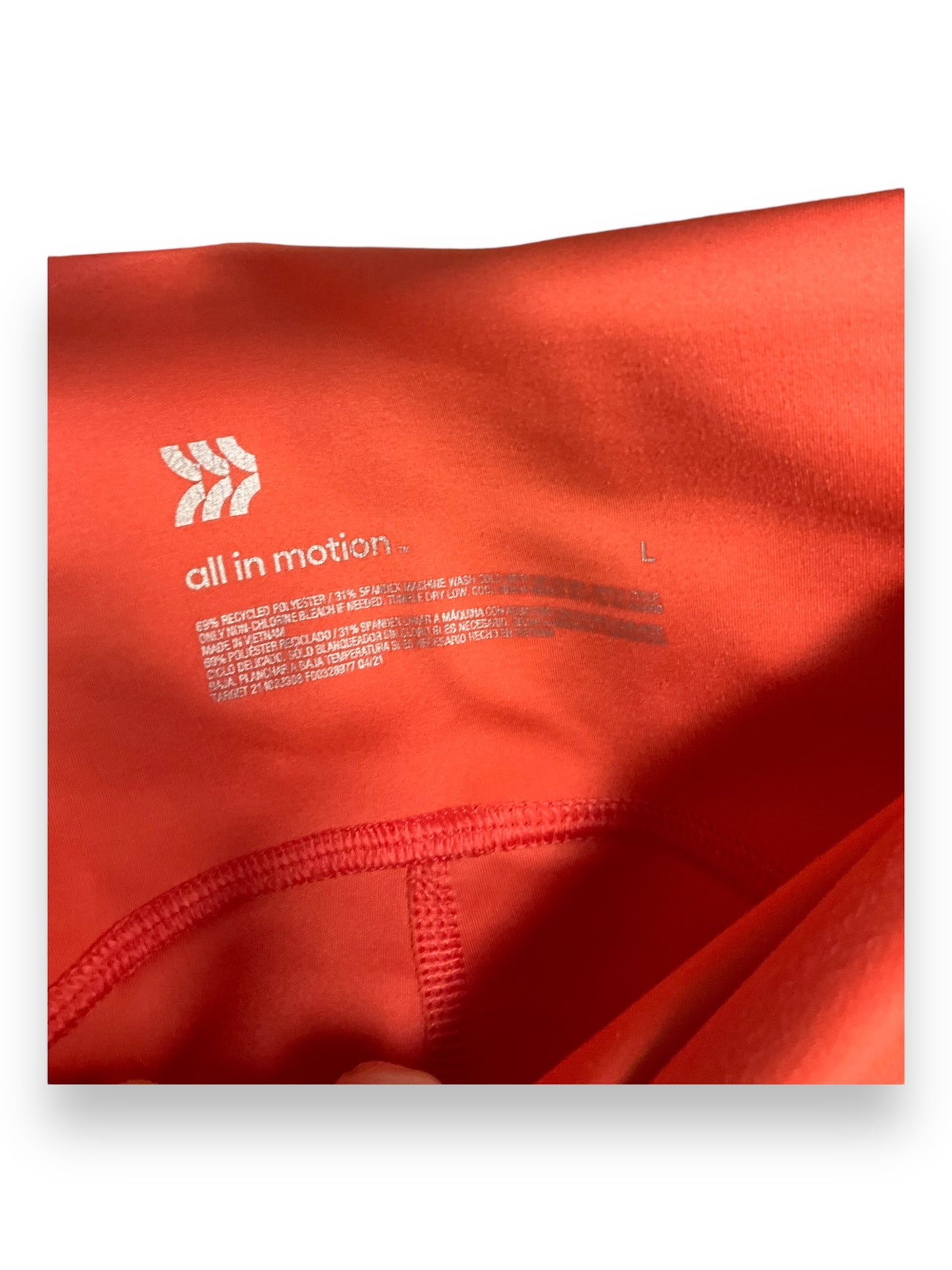 Athletic Leggings By All In Motion In Orange, Size: L