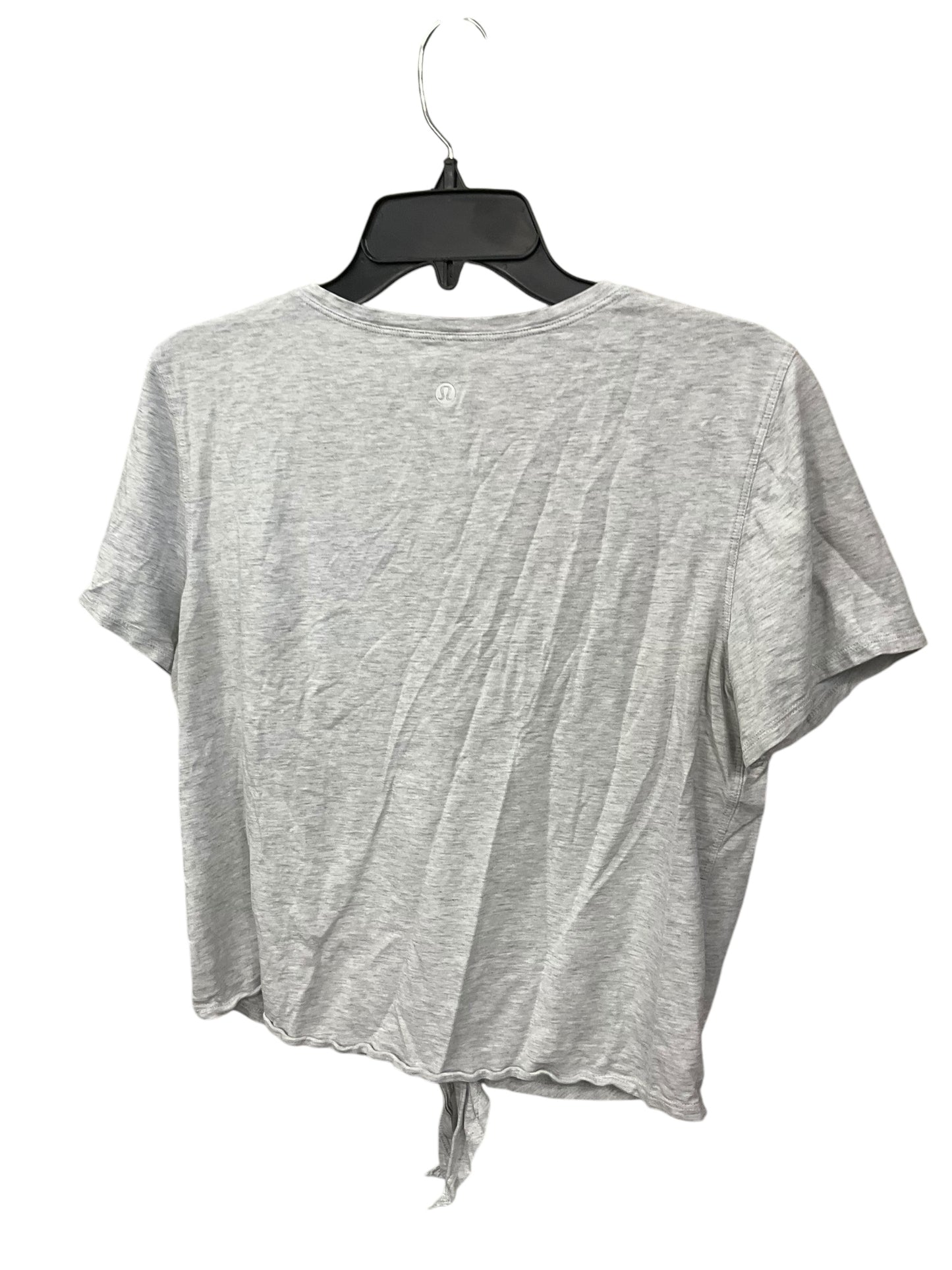 Athletic Top Short Sleeve By Lululemon In Grey, Size: S