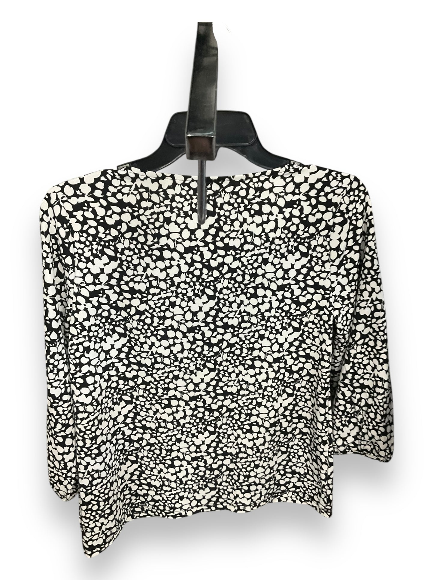 Top 3/4 Sleeve By Talbots In Black & White, Size: Sp