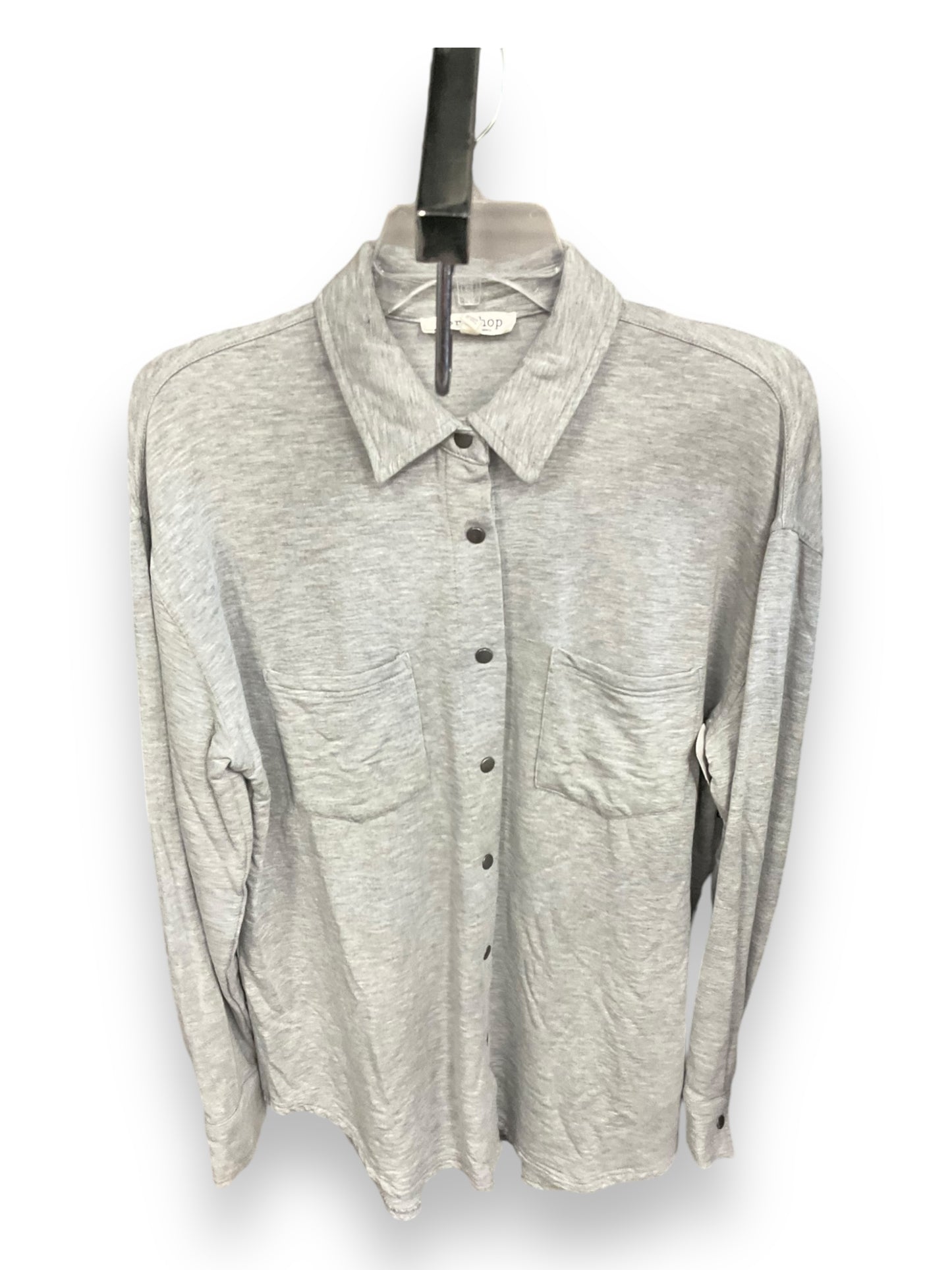 Jacket Shirt By Workshop In Grey, Size: M