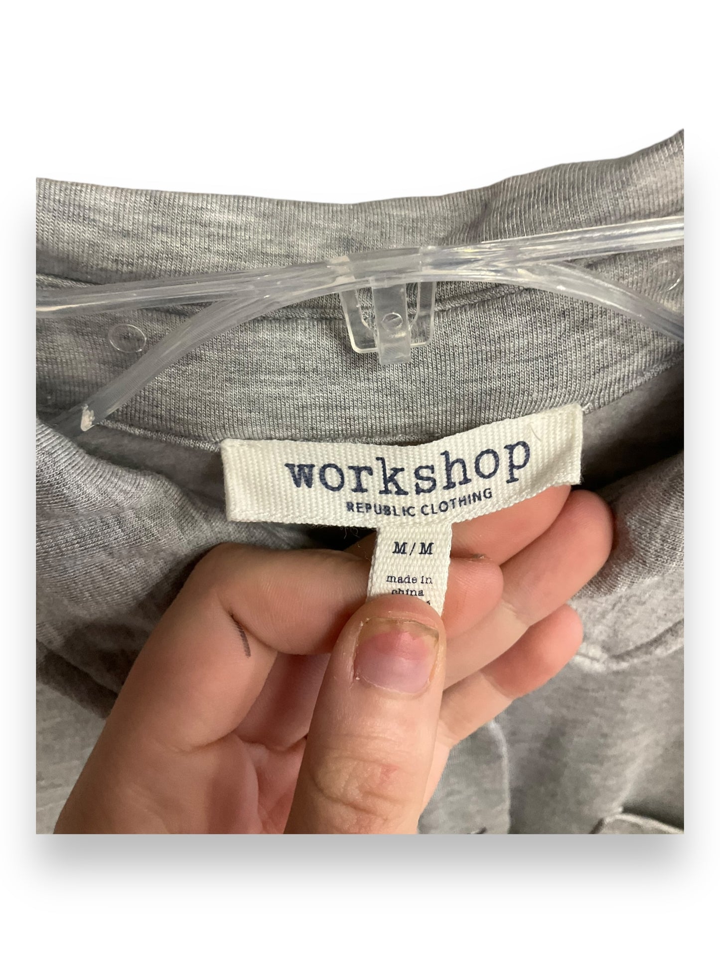 Jacket Shirt By Workshop In Grey, Size: M