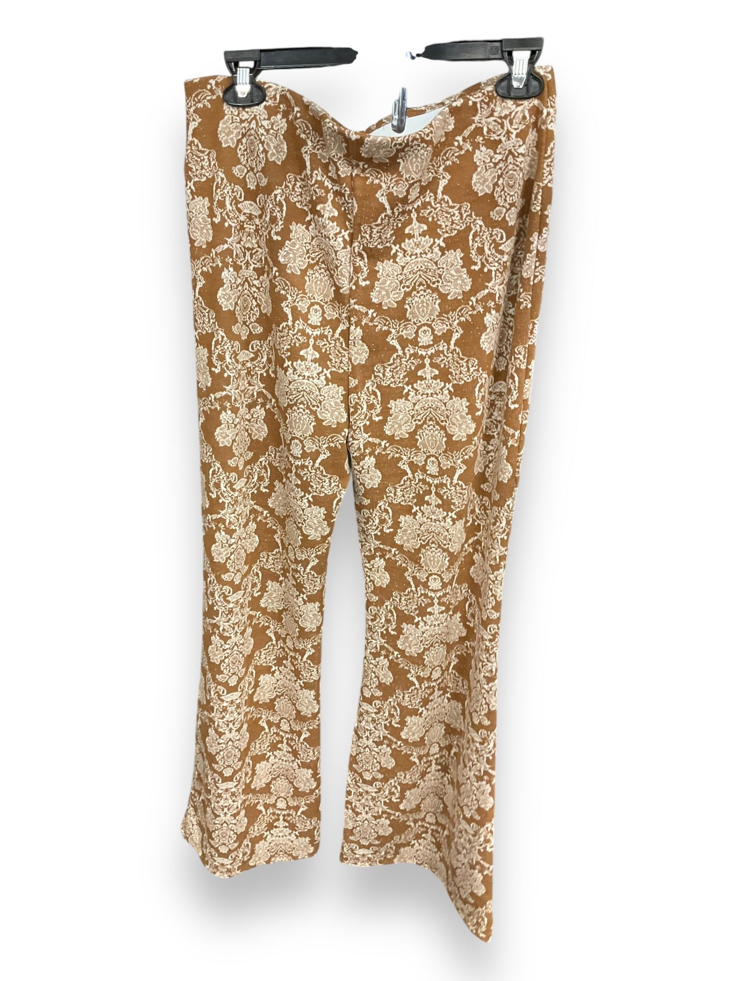 Pants Wide Leg By Clothes Mentor In Brown & White, Size: L