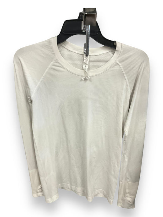 Athletic Top Long Sleeve Crewneck By Lululemon In White, Size: M