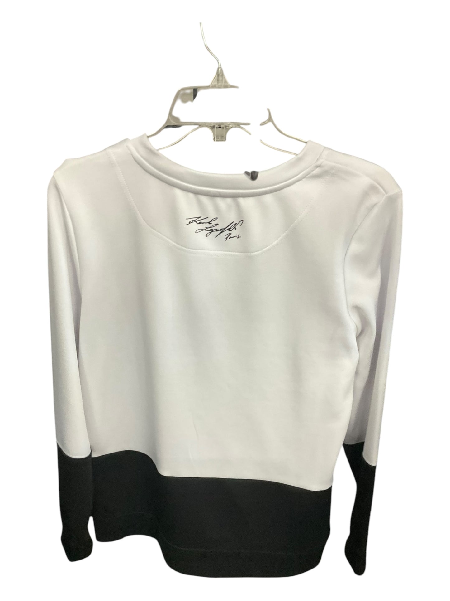 Top Long Sleeve By Karl Lagerfeld In Black & White, Size: Xs