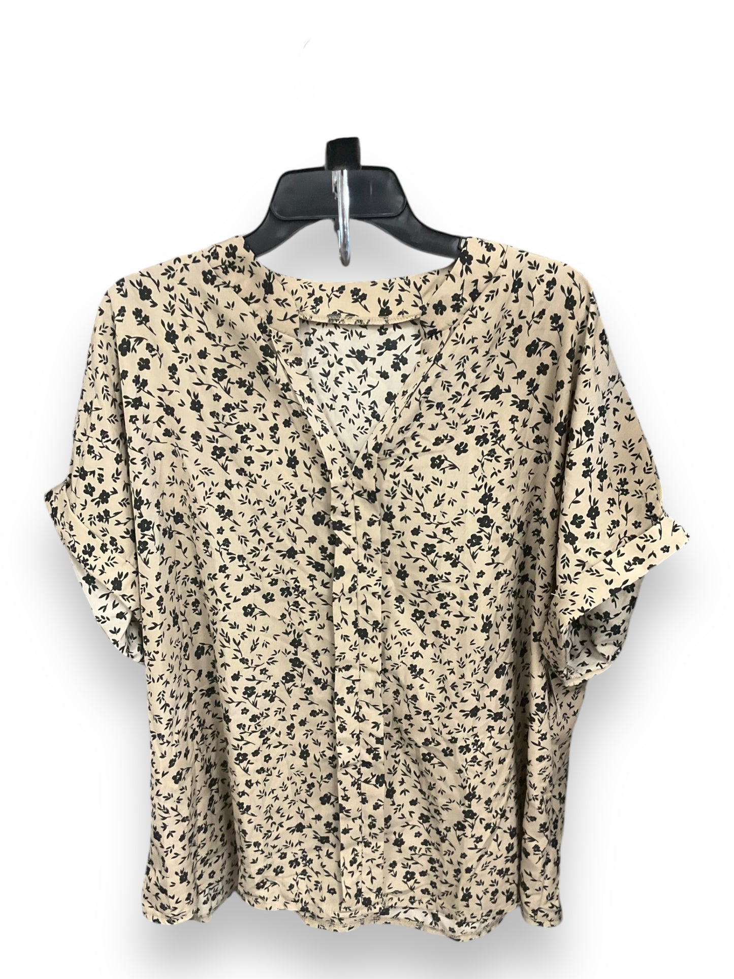 Top Short Sleeve By Shein In Floral Print, Size: 2x