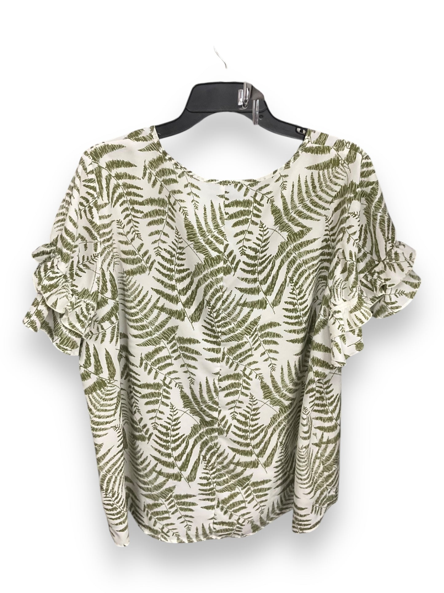 Top Short Sleeve By Lane Bryant In Tropical Print, Size: 1x