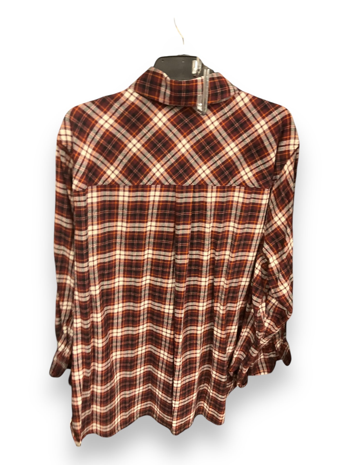 Blouse Long Sleeve By Lane Bryant In Plaid Pattern, Size: 2x