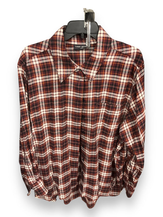 Blouse Long Sleeve By Lane Bryant In Plaid Pattern, Size: 2x