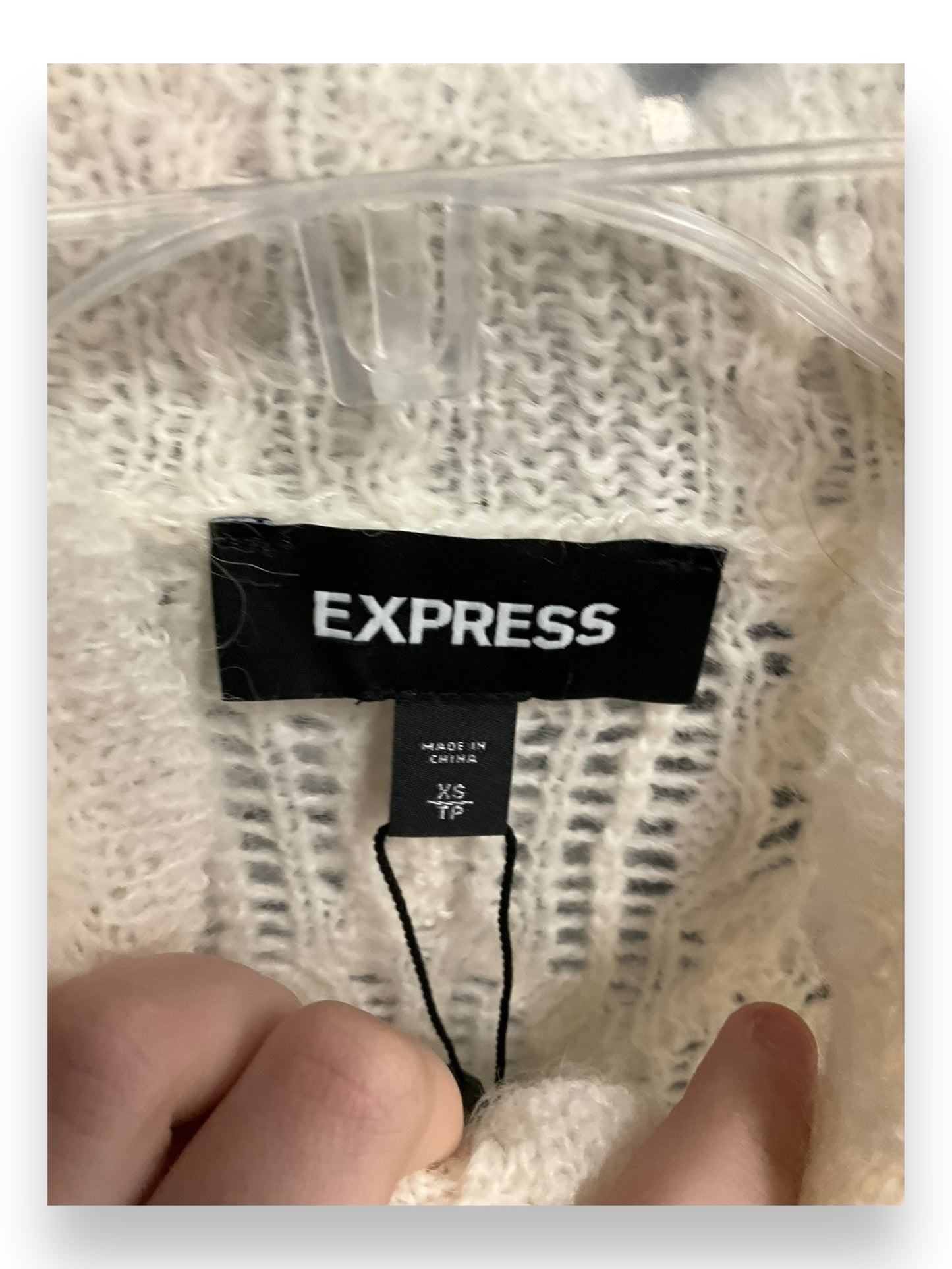 Sweater By Express In Ivory, Size: Xs