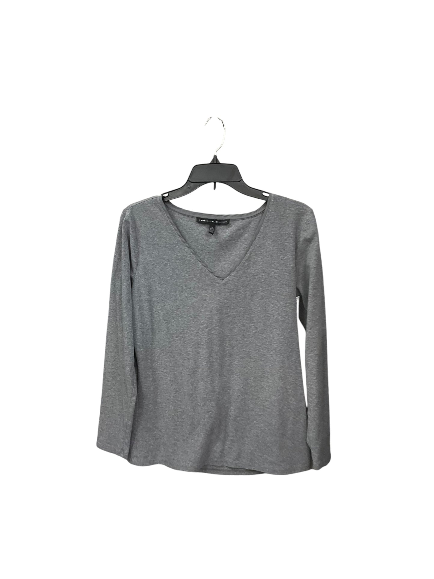 Top Long Sleeve Basic By White House Black Market In Grey, Size: M