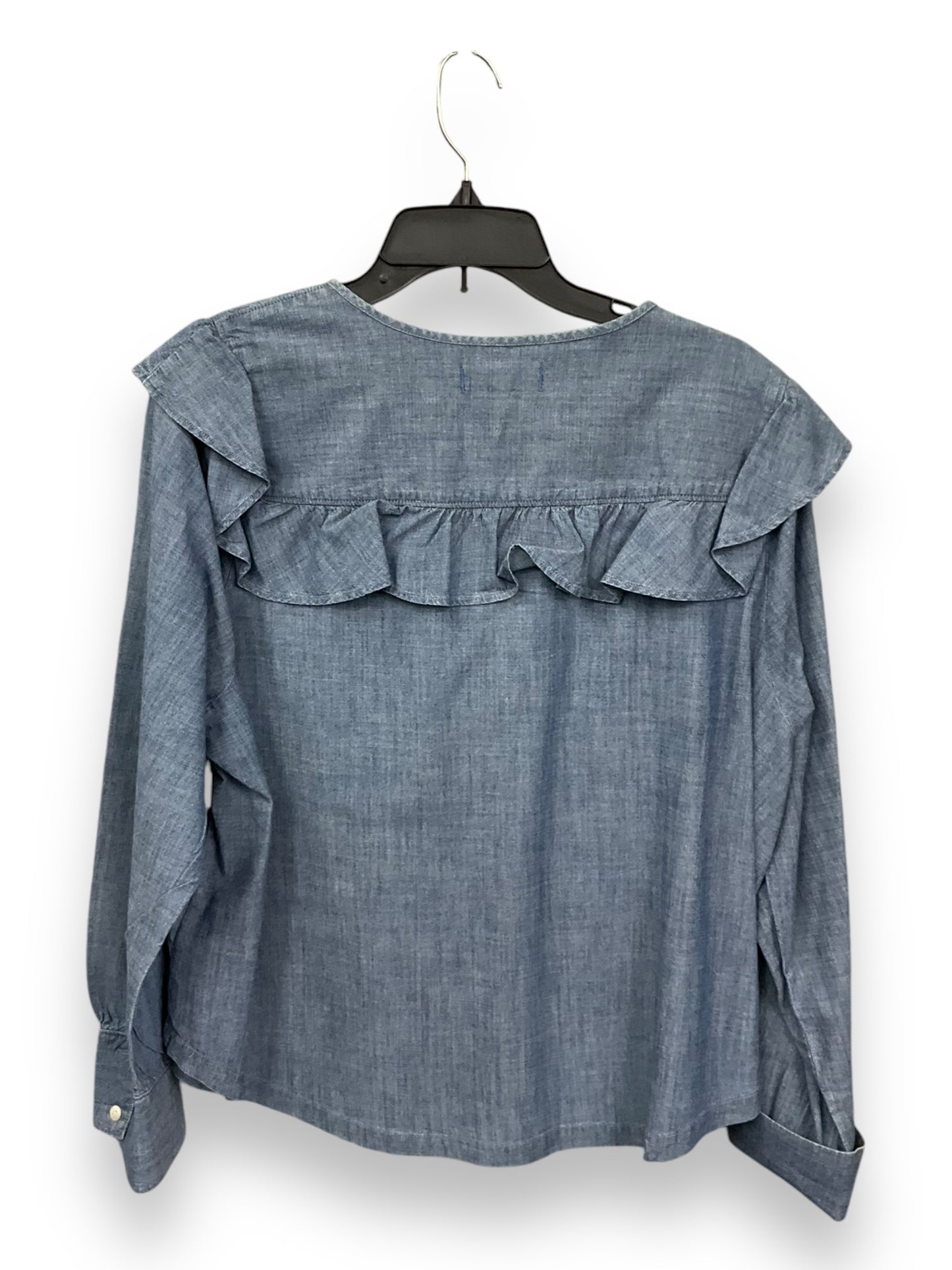 Blouse Long Sleeve By Madewell In Blue, Size: Xl