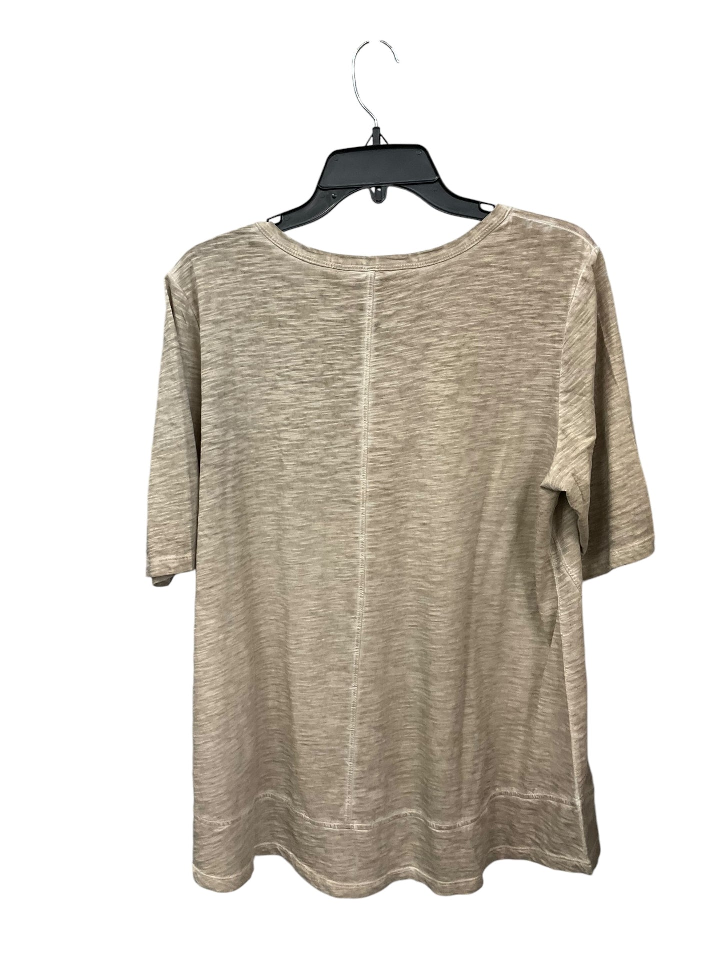 Top Short Sleeve Basic By Logo In Tan, Size: L