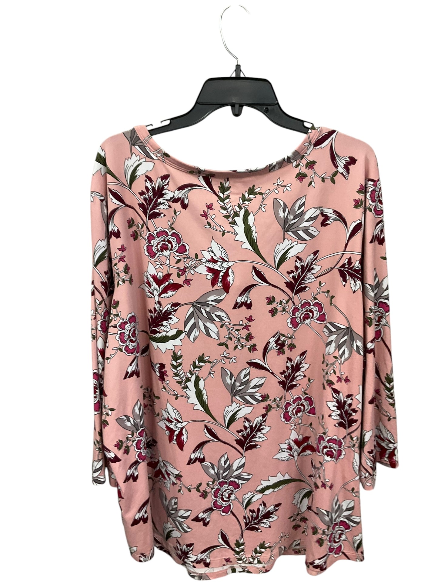 Top 3/4 Sleeve Basic By Simply Emma In Pink, Size: 3x