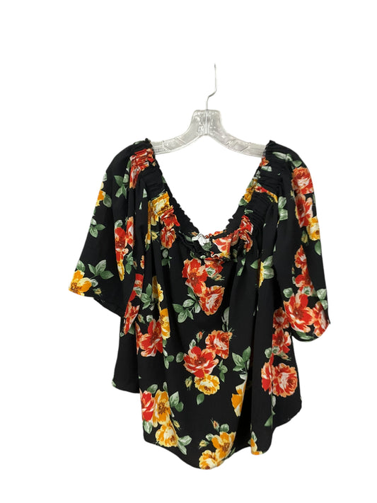 Blouse 3/4 Sleeve By Clothes Mentor In Floral Print, Size: 3x