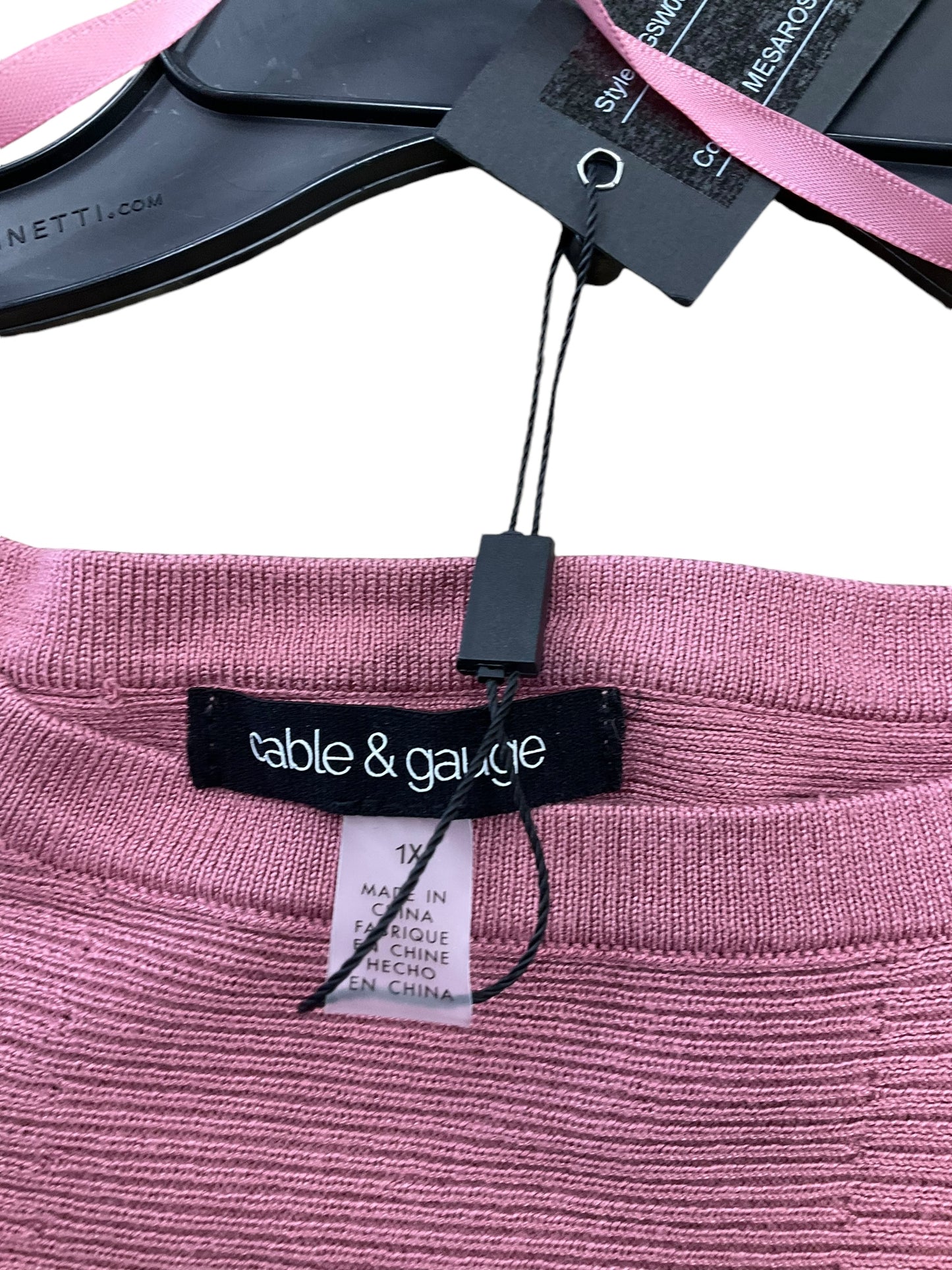 Sweater By Cable And Gauge In Pink, Size: 1x