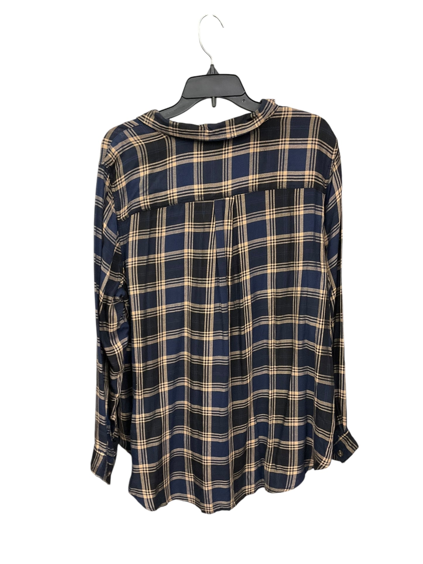 Top Long Sleeve Basic By Terra & Sky In Plaid Pattern, Size: 1x