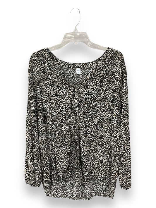 Blouse Long Sleeve By Old Navy In Leopard Print, Size: Xl