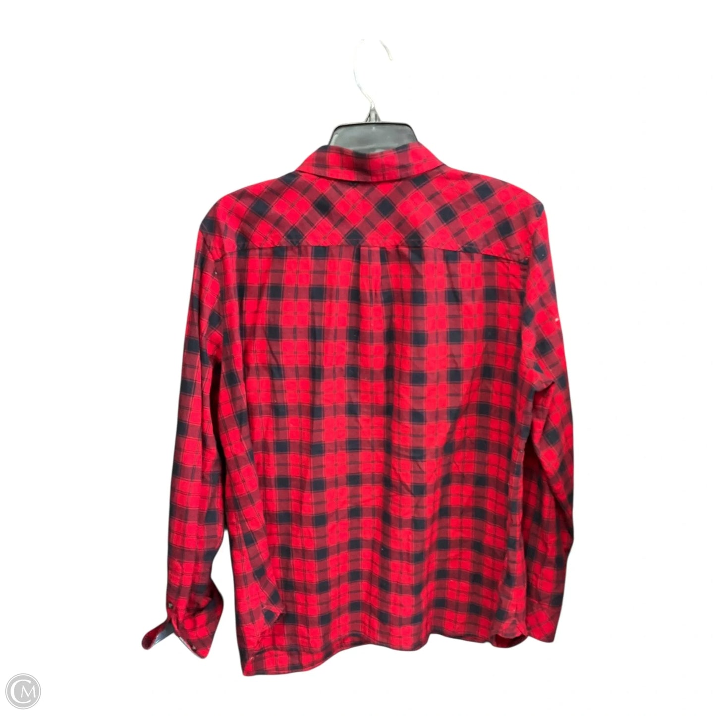 Blouse Long Sleeve By Talbots In Plaid Pattern, Size: Xl