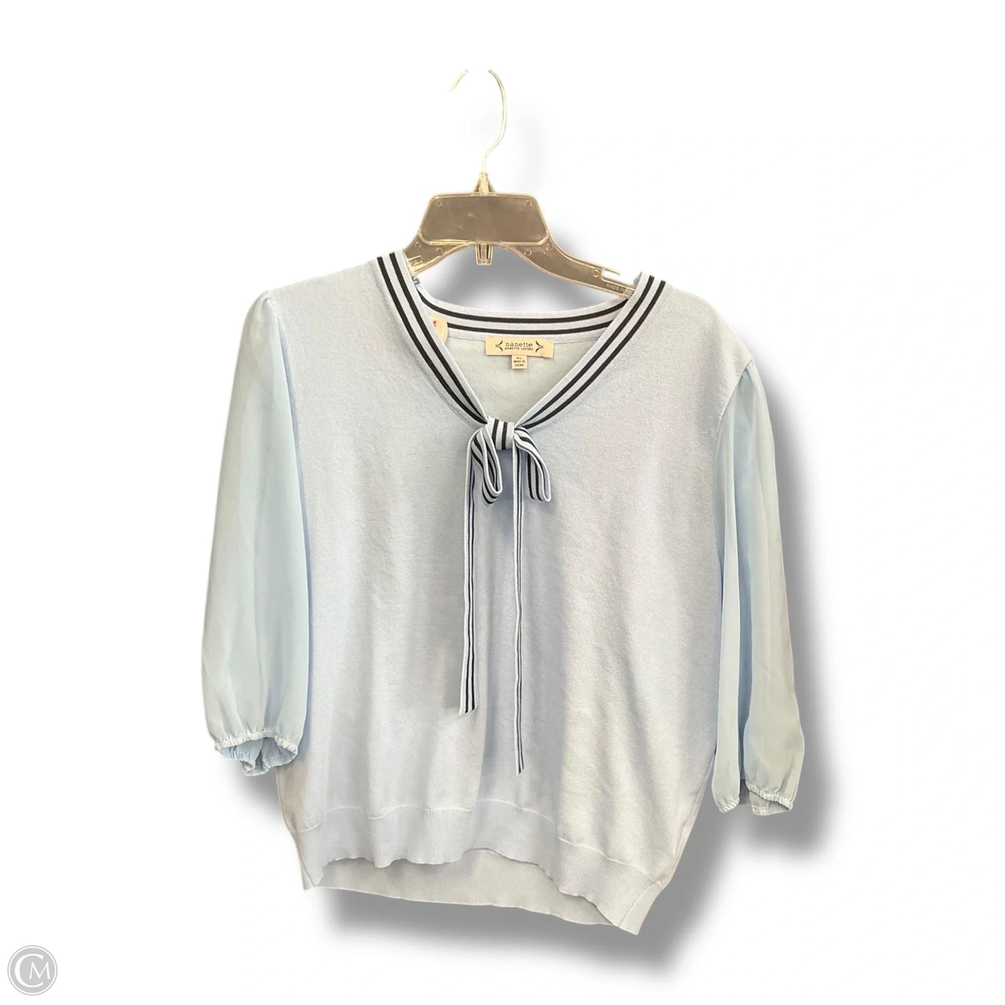 Top 3/4 Sleeve By Nanette By Nanette Lepore In Blue, Size: Xl