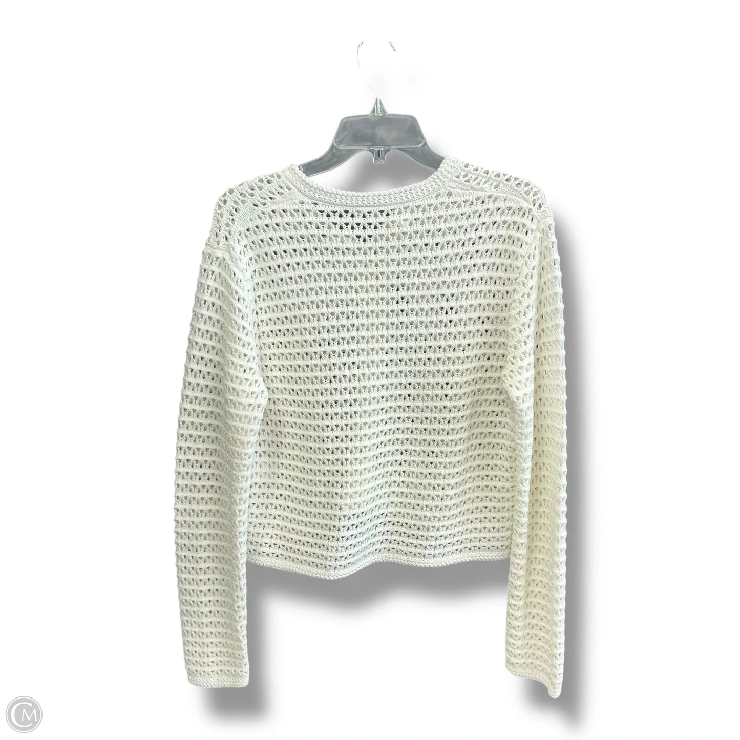 Blouse Long Sleeve By Clothes Mentor In Blue & White, Size: M