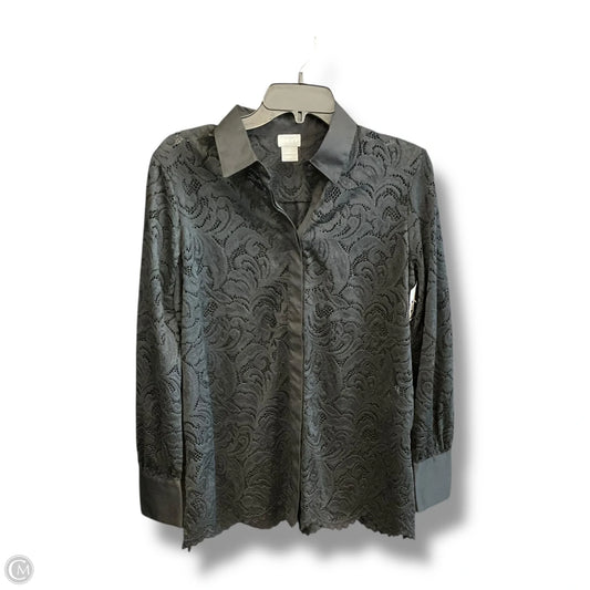 Top Long Sleeve By Chicos In Black, Size: M