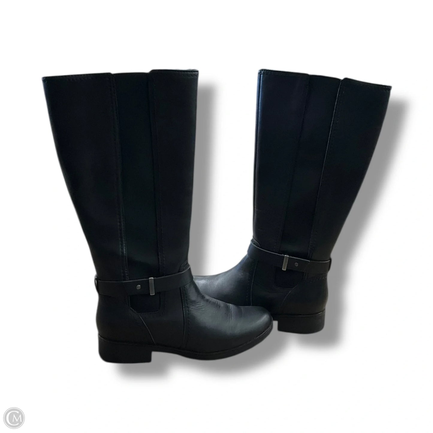 Boots Mid-calf Flats By Clarks In Black, Size: 7.5