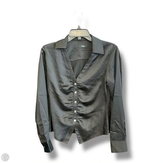 Blouse Long Sleeve By Theory In Black, Size: Sp