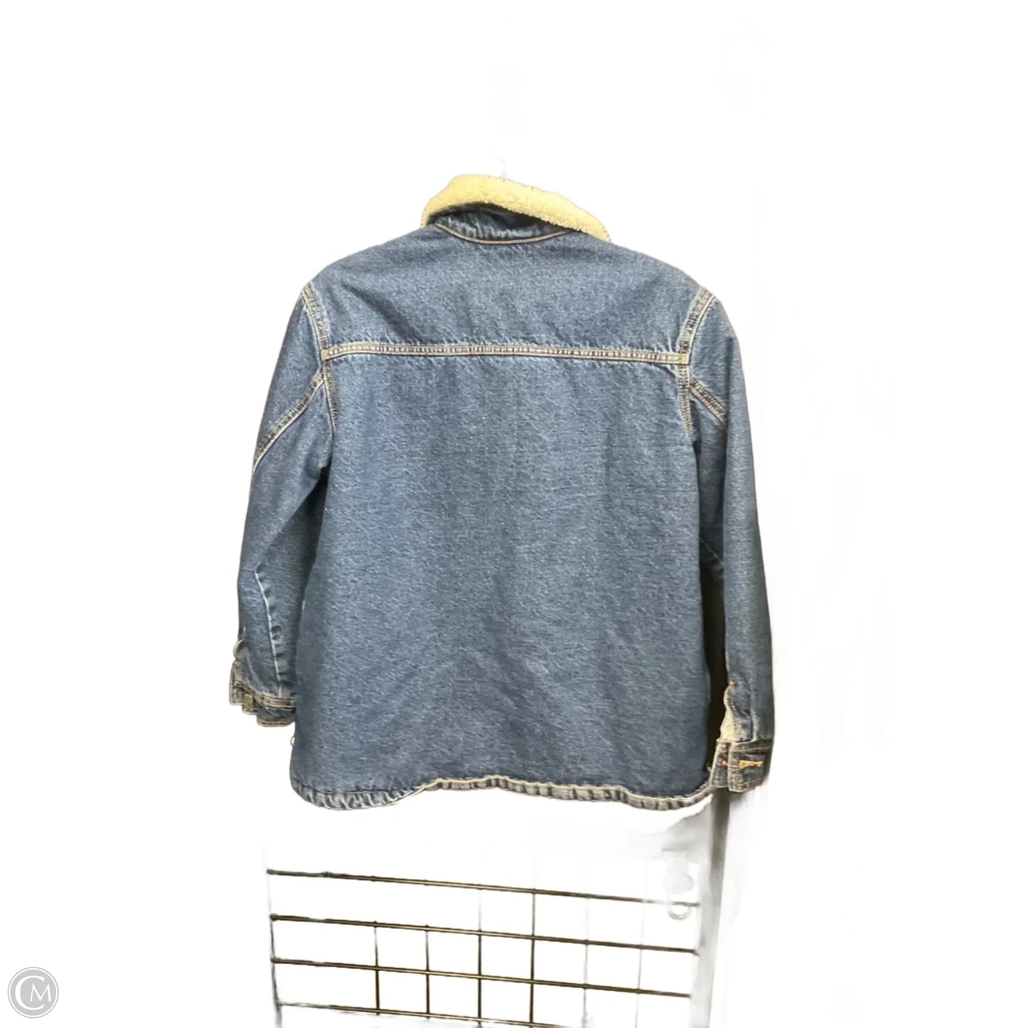 Jacket Faux Fur & Sherpa By Old Navy In Blue Denim, Size: S