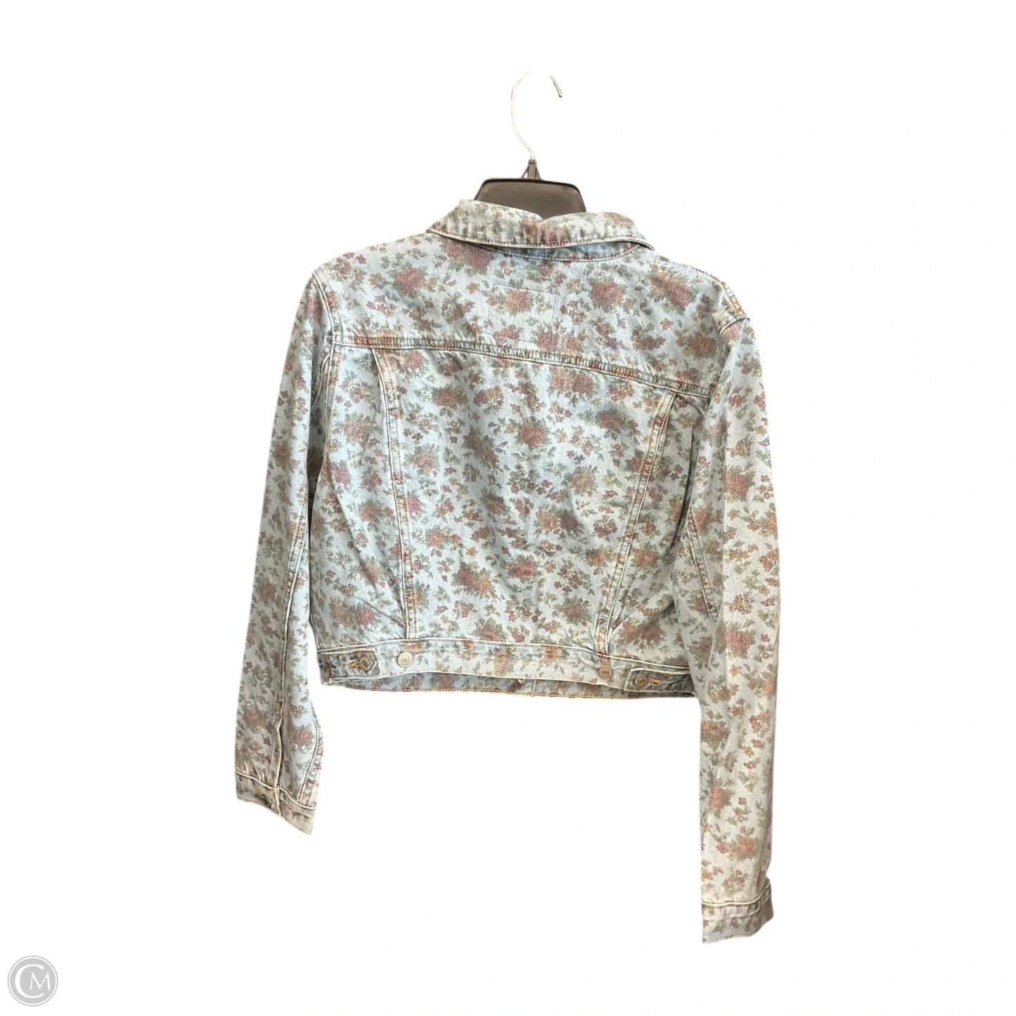 Jacket Denim By Levis In Floral Print, Size: L