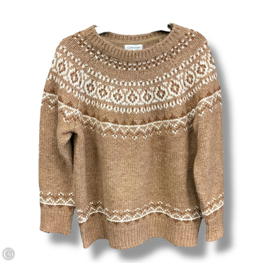 Sweater By Calvin Klein In Brown, Size: M