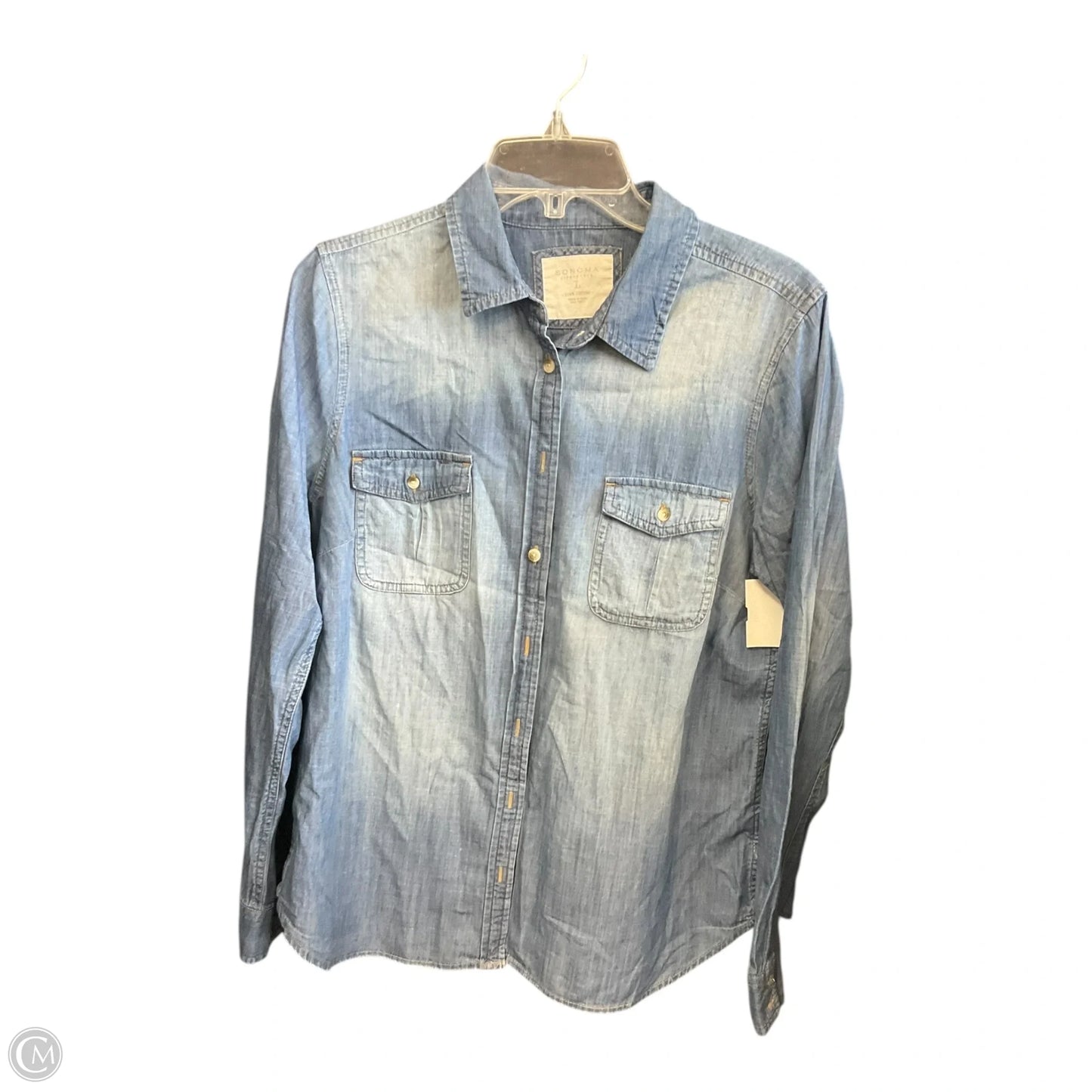 Blouse Long Sleeve By Sonoma In Blue, Size: L