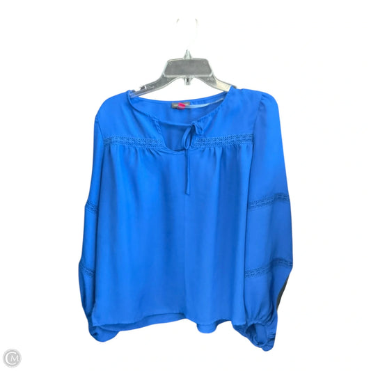 Top Long Sleeve By Vince Camuto In Blue, Size: M