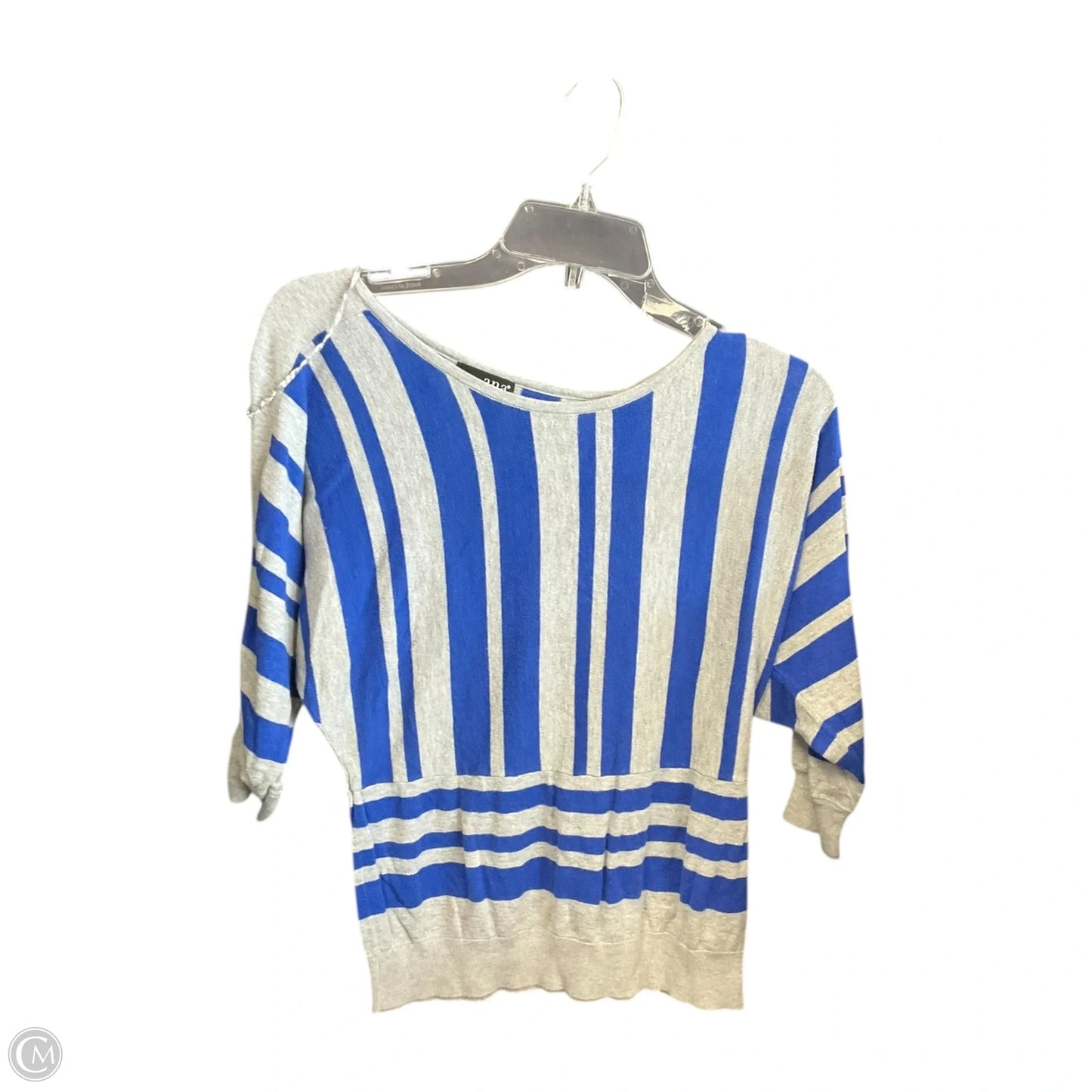 Top Short Sleeve By Ana In Blue & Grey, Size: S