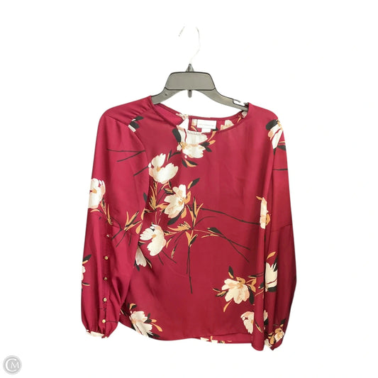 Top Long Sleeve By Liz Claiborne In Floral Print, Size: S