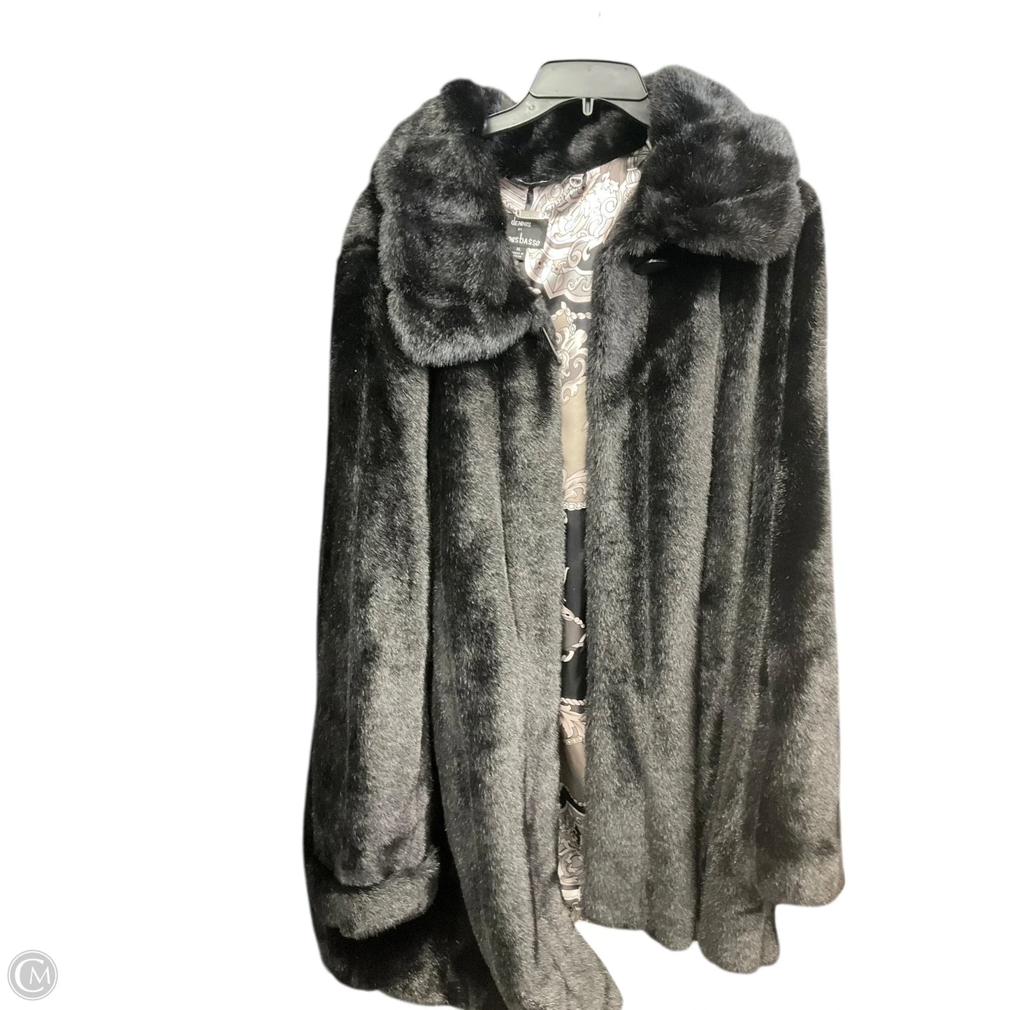 Coat Faux Fur & Sherpa By Dennis Basso Qvc In Black, Size: Xl