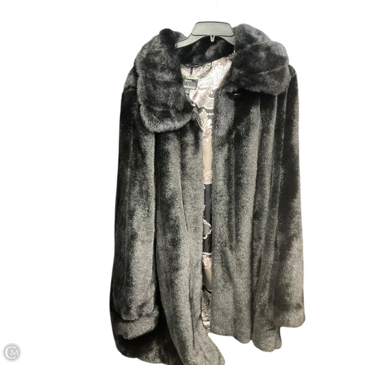 Coat Faux Fur & Sherpa By Dennis Basso Qvc In Black, Size: Xl