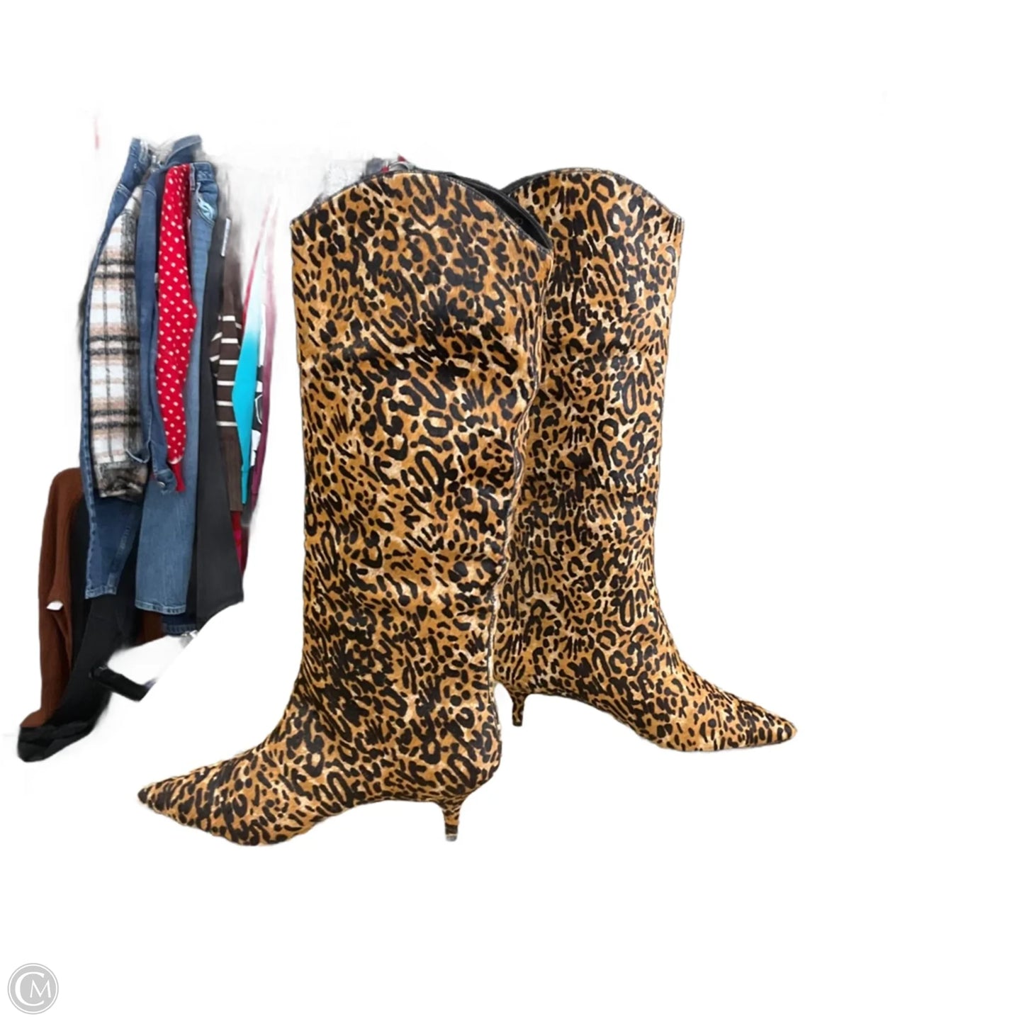 Boots Mid-calf Heels By Schutz In Animal Print, Size: 9.5