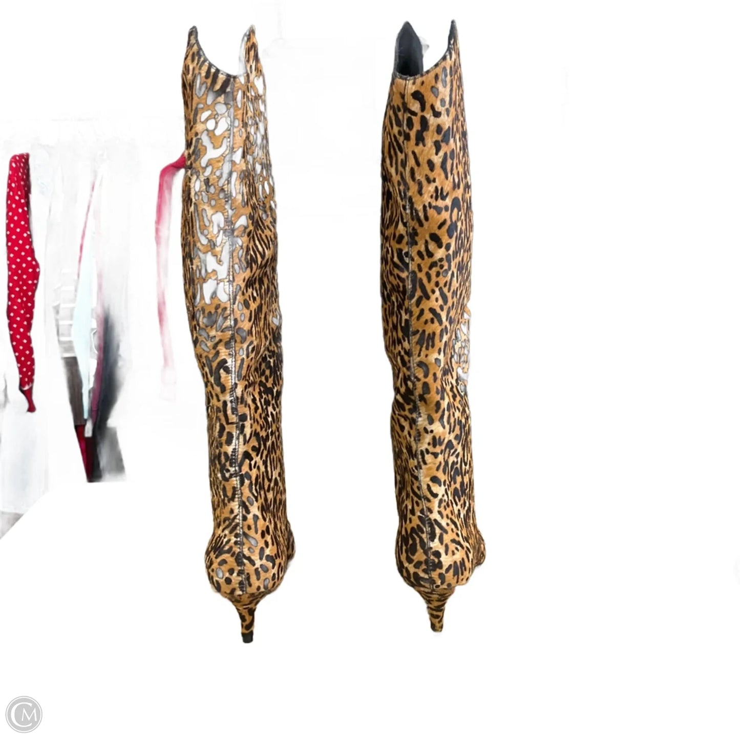 Boots Mid-calf Heels By Schutz In Animal Print, Size: 9.5