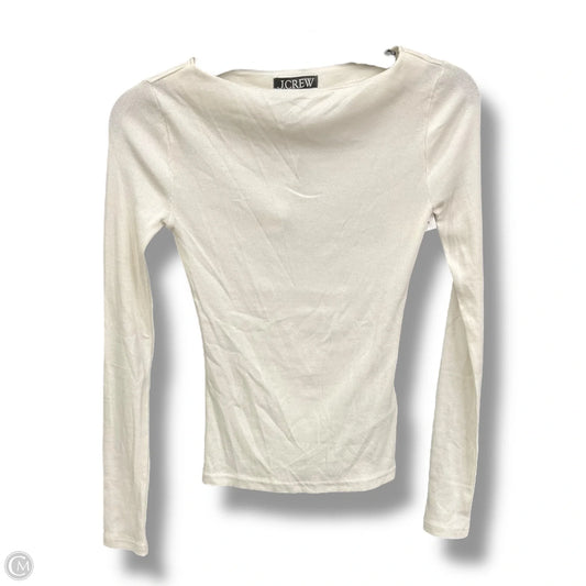 Top Long Sleeve By J. Crew In Ivory, Size: Xxs