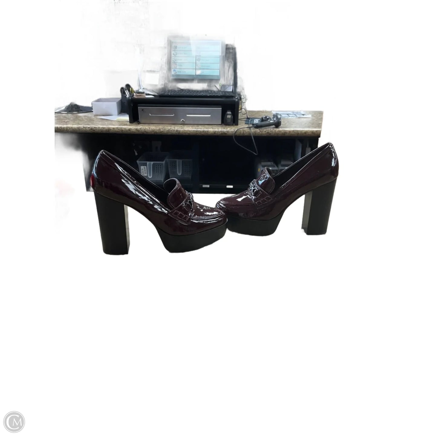 Shoes Heels Block By Paige In Maroon, Size: 9