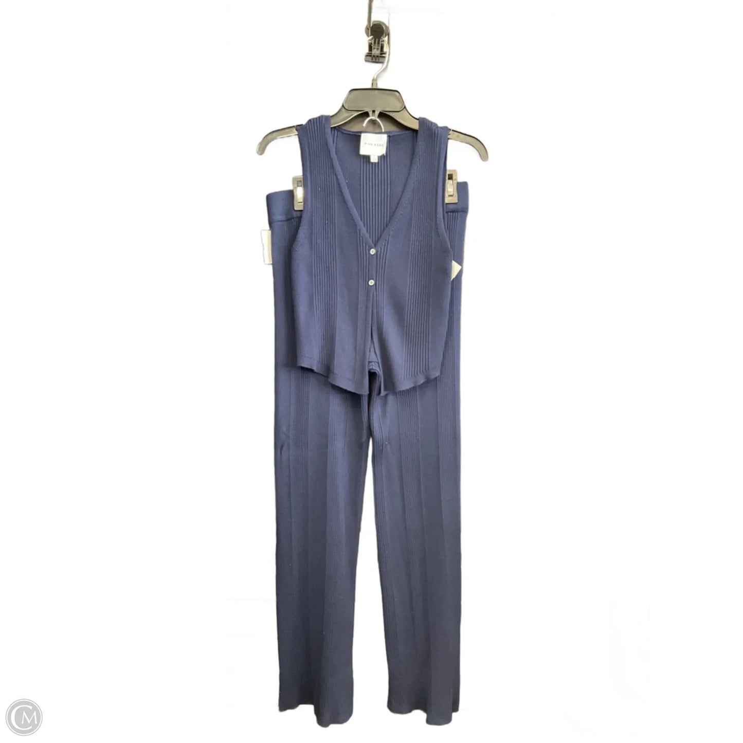 Pants Set 2pc By Pink Rose In Navy, Size: L